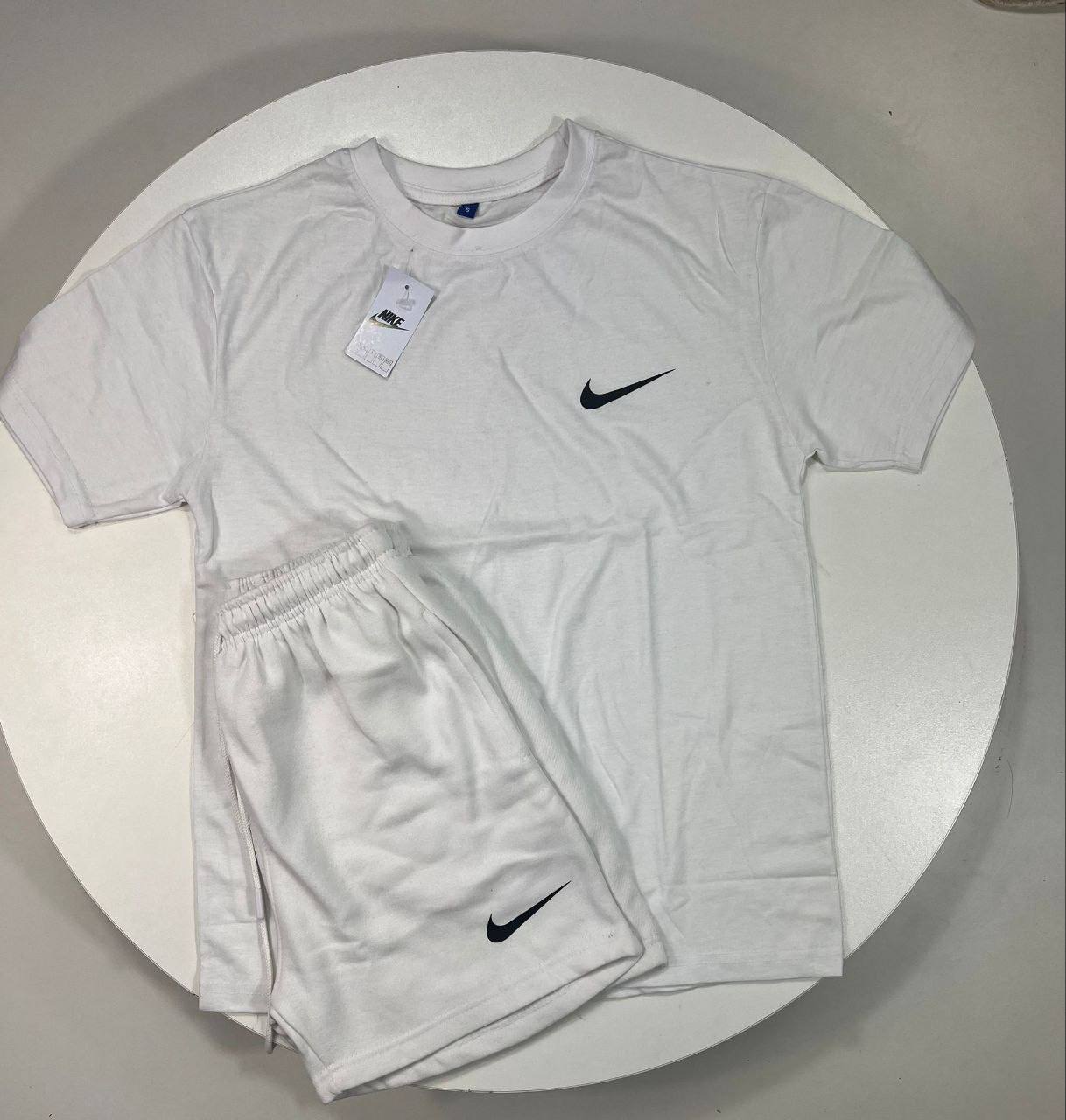Nike Club Fleece Short-Sleeve T-Shirt & Shorts Set Light Grey Women's Reps UK Best Quality Sale AAA Replica