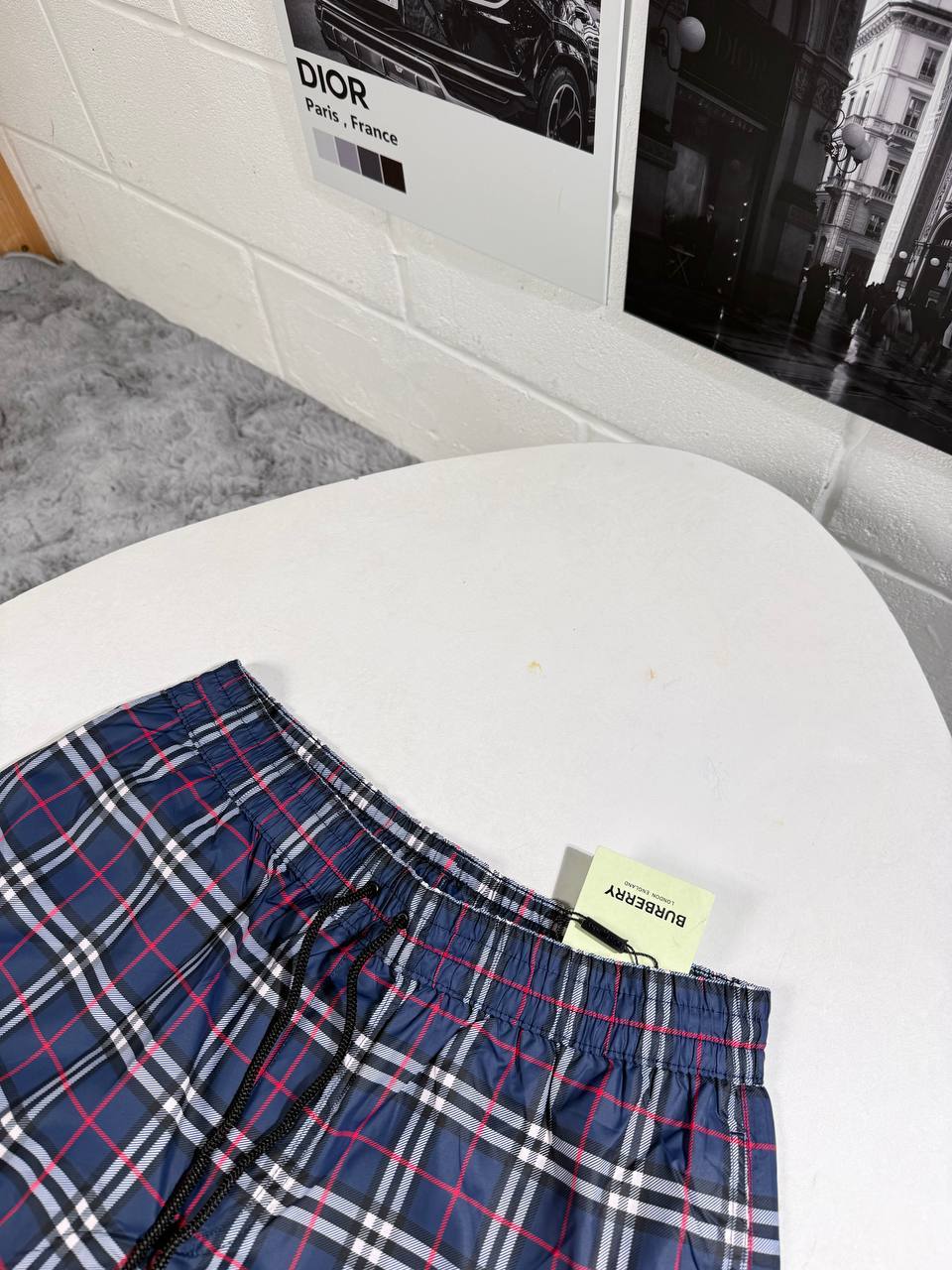 Burberry "Guildes" Check Drawcord Swim Shorts Men's Blue Reps Sale UK Best Quality AAA Replica