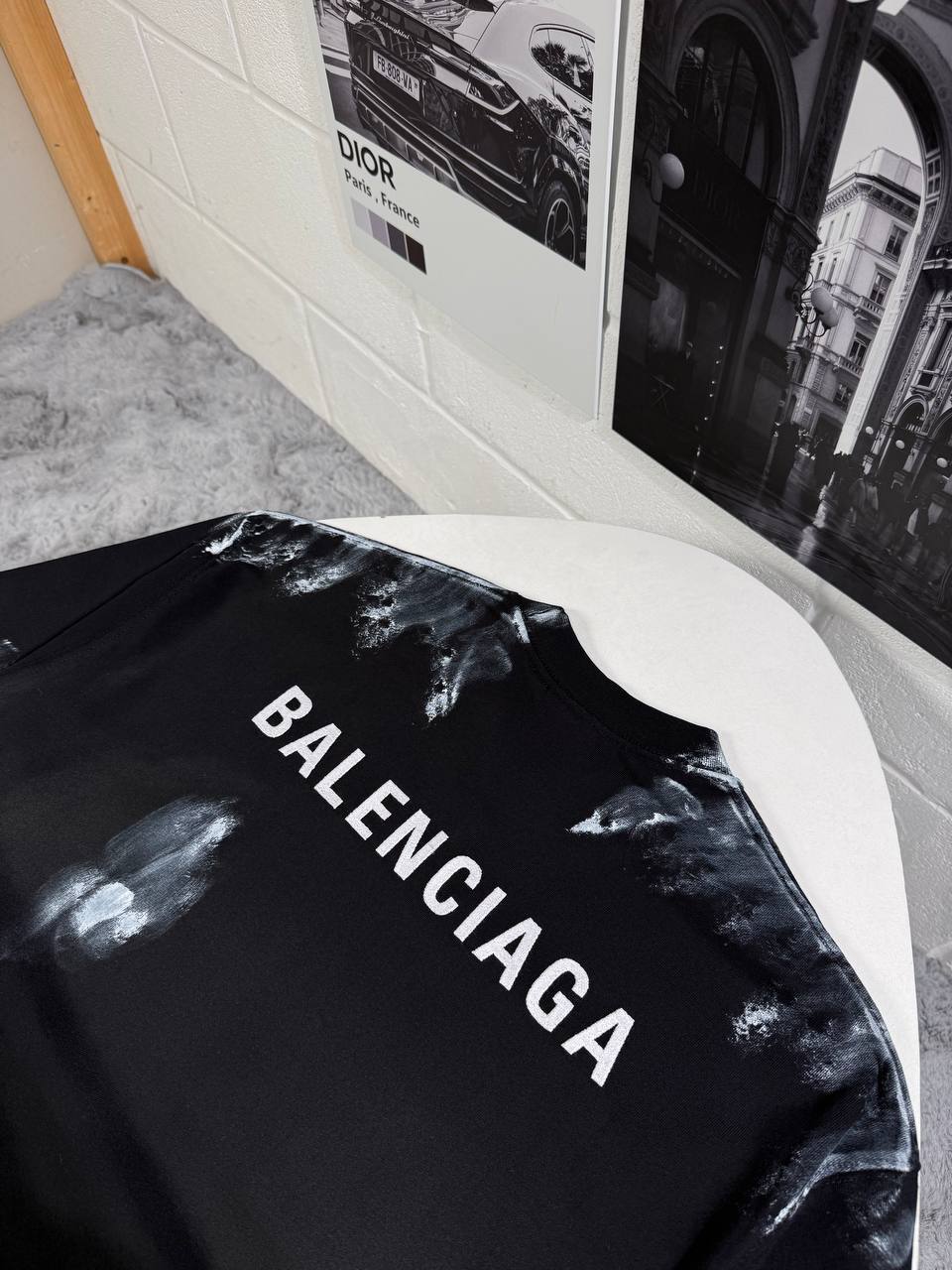 Balenciaga "Back" Medium Fit Painted Crewneck Men's Women's T-shirts in Black Color Reps UK Best Quality AAA Replica