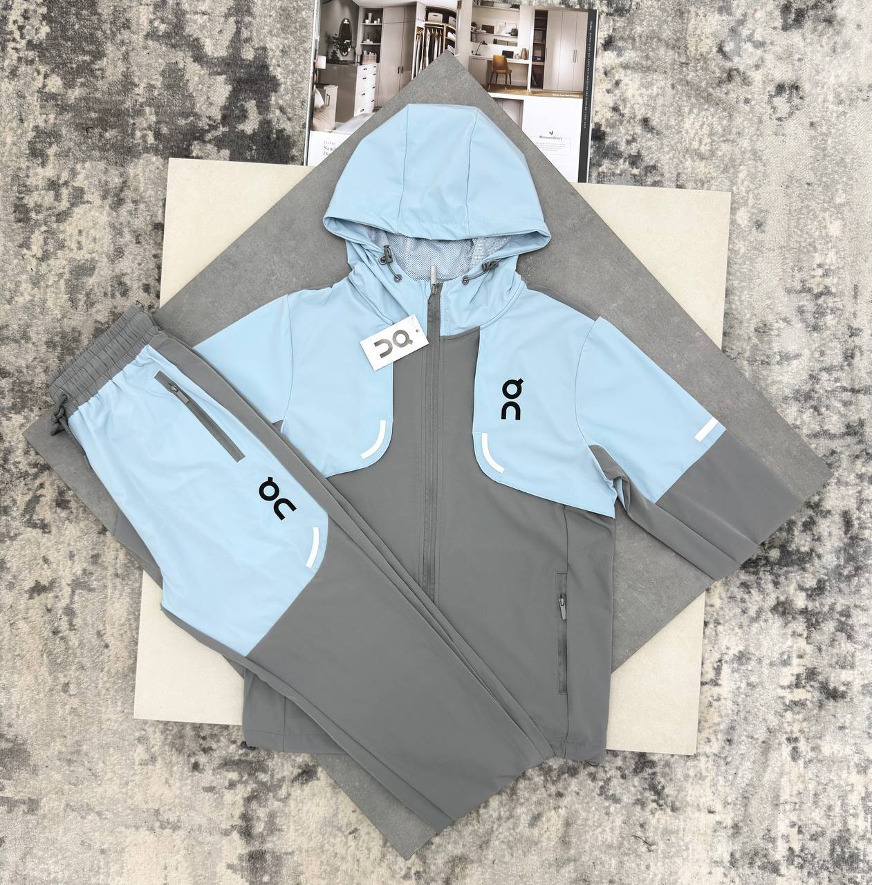 On Cloud Running Weather Tracksuit Men's Blue/Grey Reps Sale UK Best Quality AAA Quality Replica