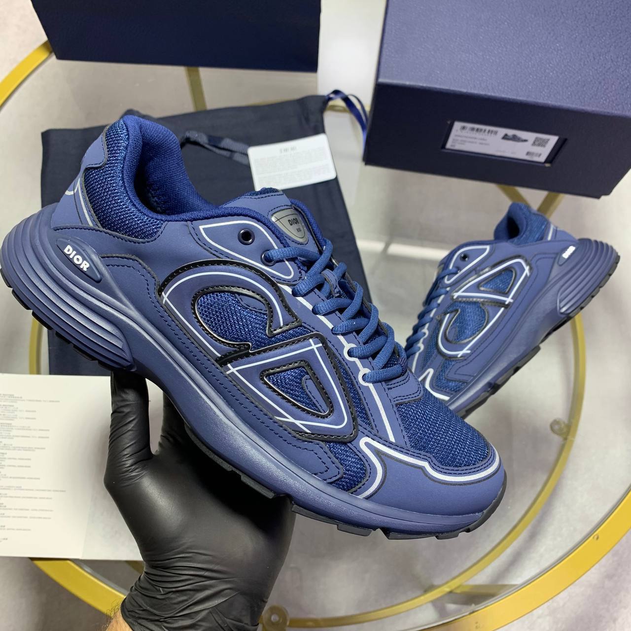 Dior B30 Deep Blue Mesh Men's Trainers 3SN279ZRD_H520 Reps Sale UK Best Quality AAA Replica