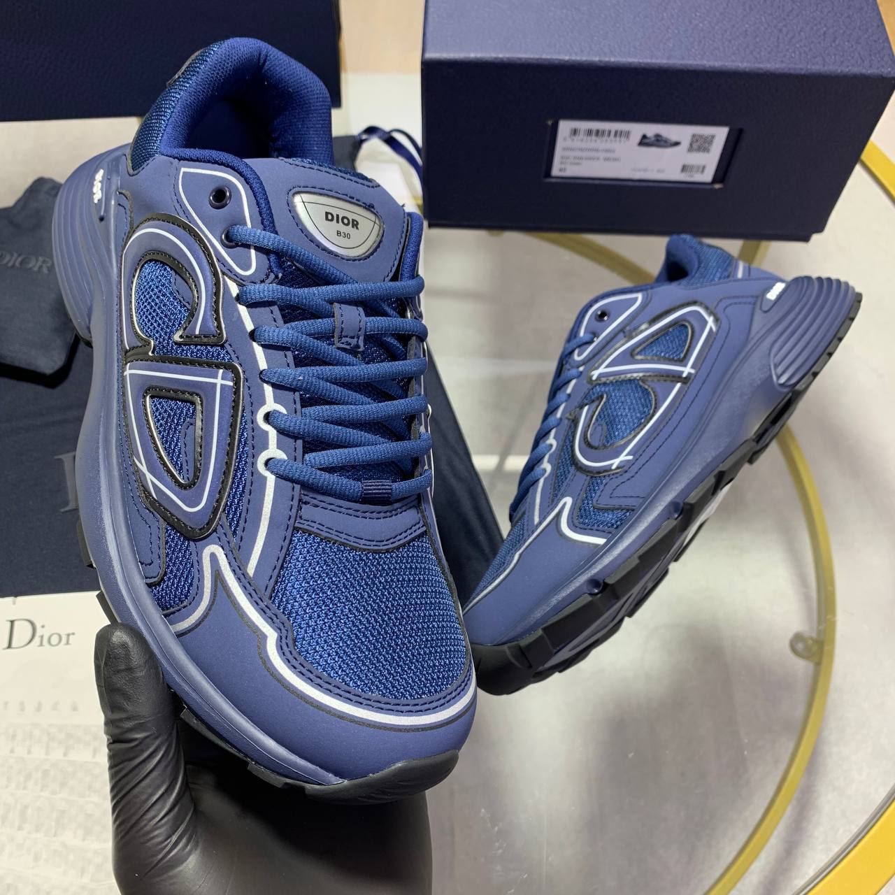 Dior B30 Deep Blue Mesh Men's Trainers 3SN279ZRD_H520 Reps Sale UK Best Quality AAA Replica