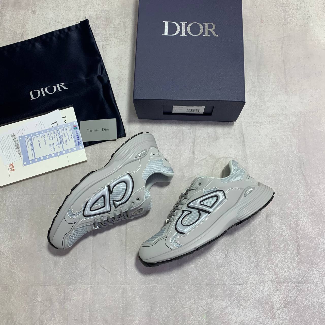 Dior B30 Gray Technical Mesh Men's Trainers 3SN279ZRD_H868 Reps Sale UK Best Quality AAA Replica