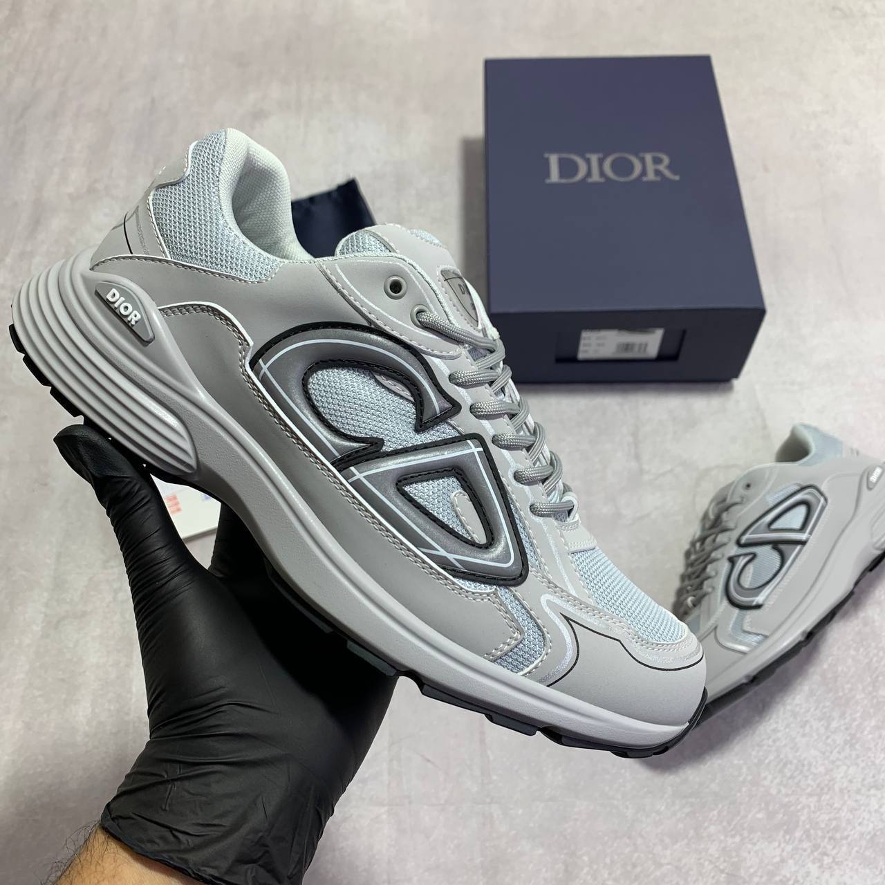 Dior B30 Gray Technical Mesh Men's Trainers 3SN279ZRD_H868 Reps Sale UK Best Quality AAA Replica