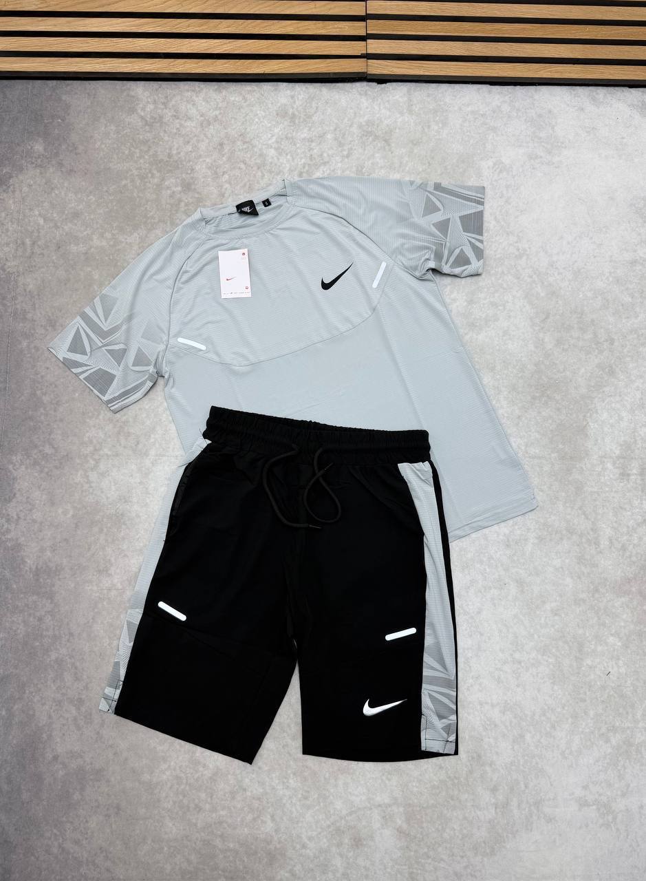 Nike Men's Stride Dri-FIT ADV Short-Sleeve T-Shirt & Shorts Set in Smoke Grey Reps UK Best Quality Sale AAA Replica