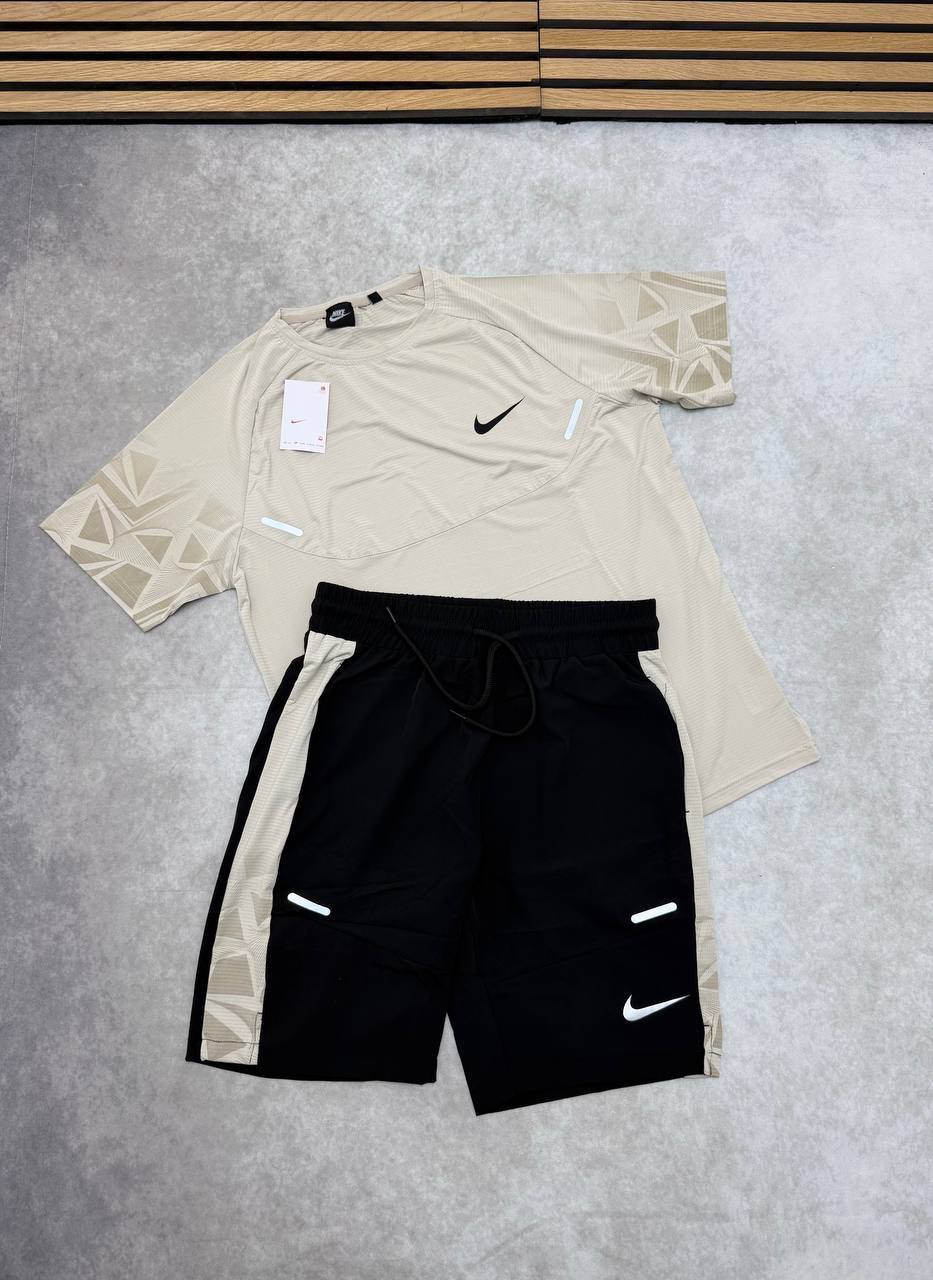 Nike Men's Stride Dri-FIT ADV Short-Sleeve T-Shirt & Shorts Set in Beige Reps UK Best Quality Sale AAA Replica