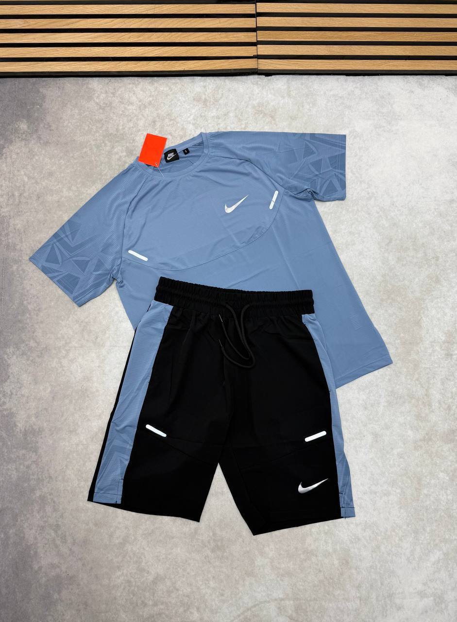 Nike Men's Stride Dri-FIT ADV Short-Sleeve T-Shirt & Shorts Set in Blue Reps UK Best Quality Sale AAA Replica