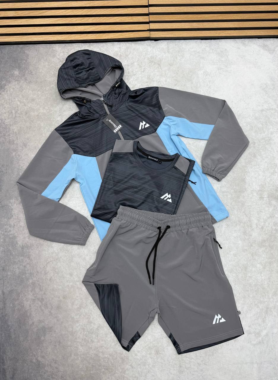 Montirex Trail 3-Piece Tracksuit Men's in Sky Blue/Dark charcoal Color Reps Sale Best Quality AAA Replica