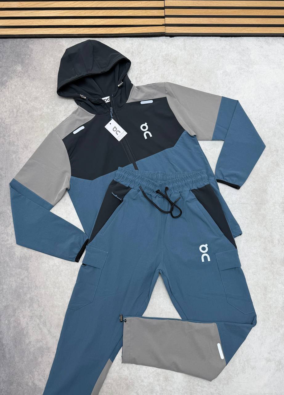 On Cloud Running Multi-Tone Hooded Tracksuit Men's Blue/Grey Reps Sale UK Best Quality AAA Quality Replica