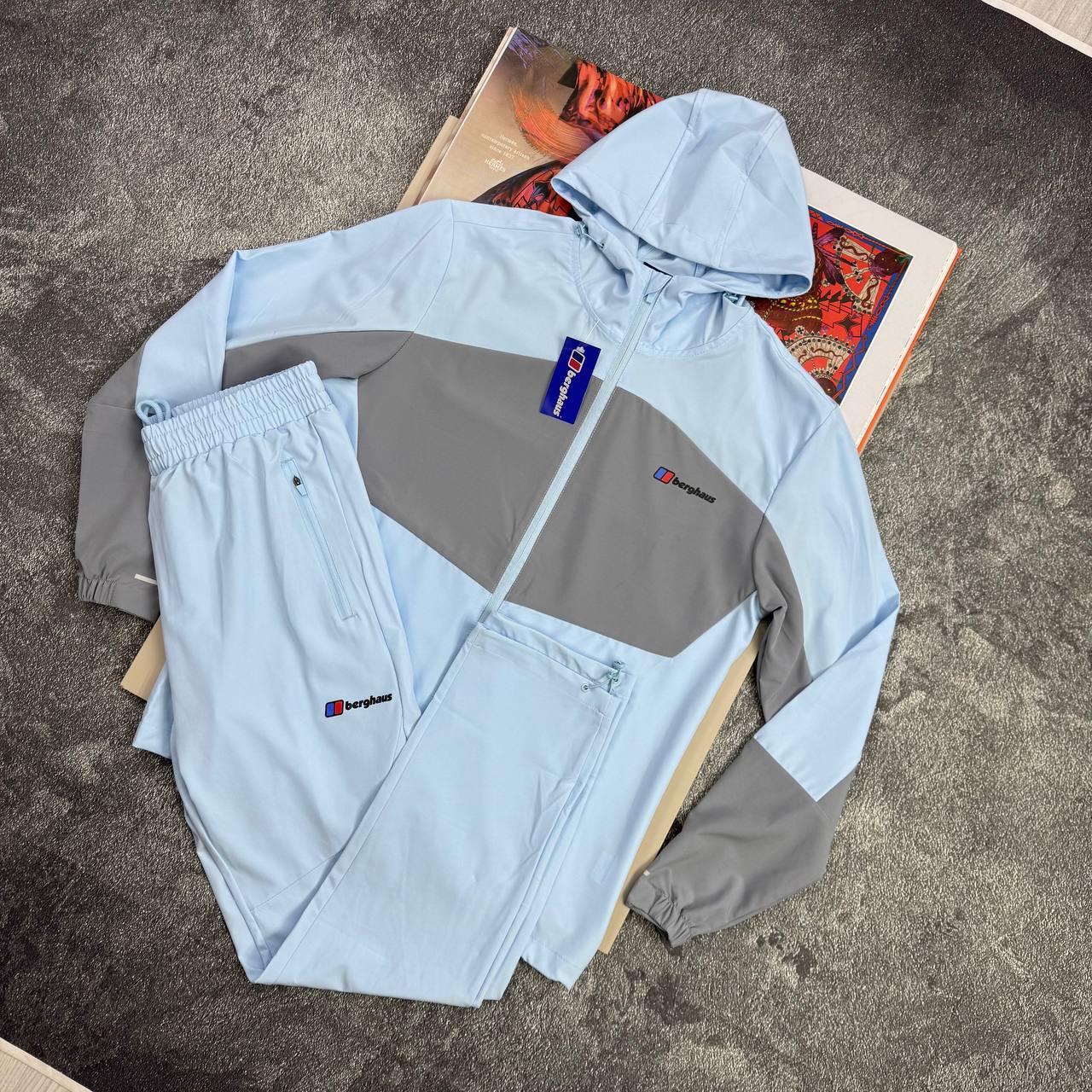 Berghaus Hooded Woven Tracksuit Mens in Sky Blue Reps Sale UK Best Quality AAA Replica