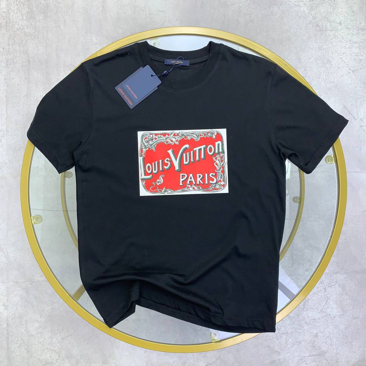 Louis Vuitton LV Paris Logo Print T-Shirts Men's Women's in 2 Colors Reps Sale UK Best Quality AAA Replica