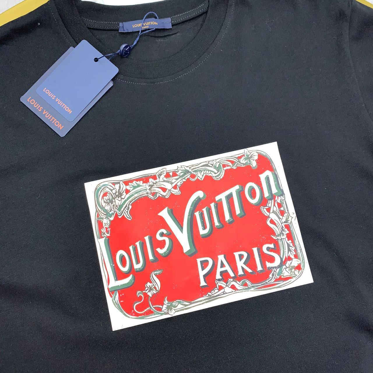 Louis Vuitton LV Paris Logo Print T-Shirts Men's Women's in 2 Colors Reps Sale UK Best Quality AAA Replica