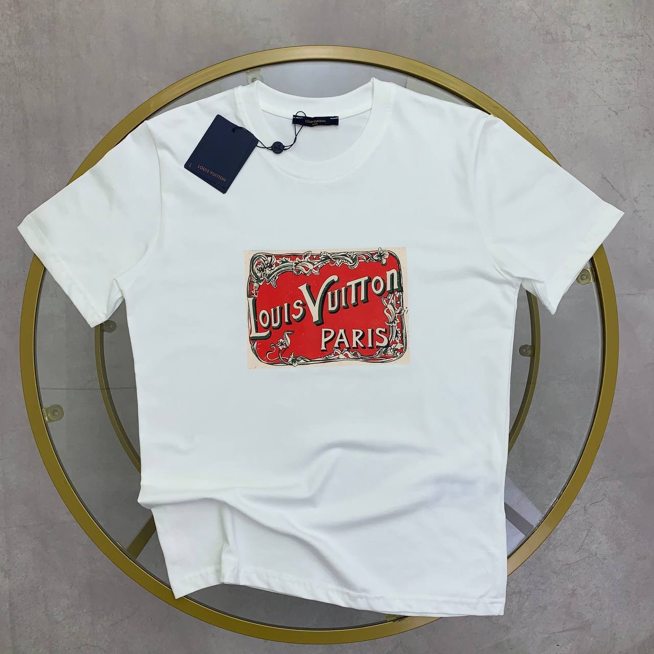 Louis Vuitton LV Paris Logo Print T-Shirts Men's Women's in 2 Colors Reps Sale UK Best Quality AAA Replica