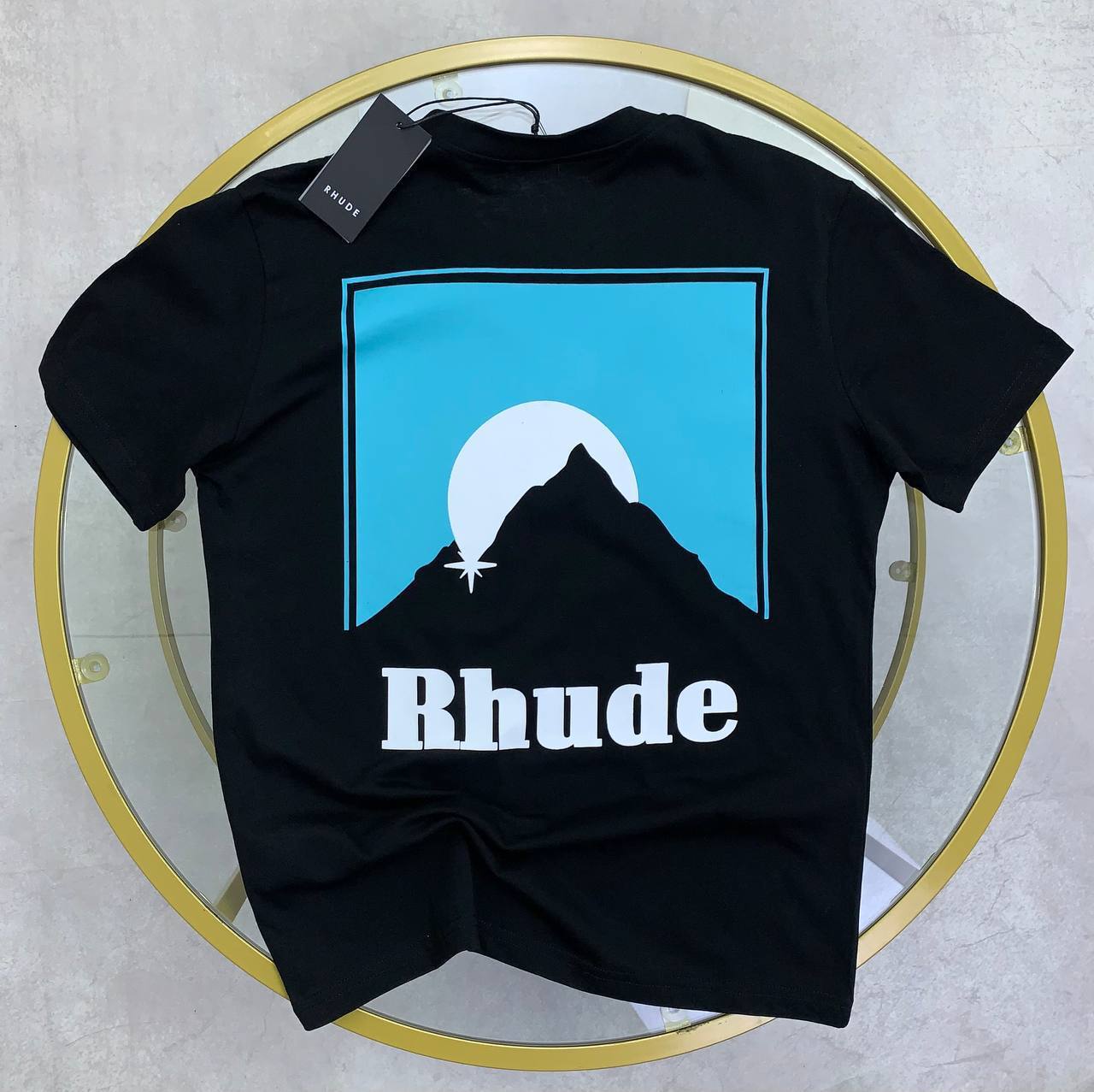 Rhude Moonlight Print T-Shirts Men's Women's in 2 Colors Reps Sale UK Best Quality AAA Replica