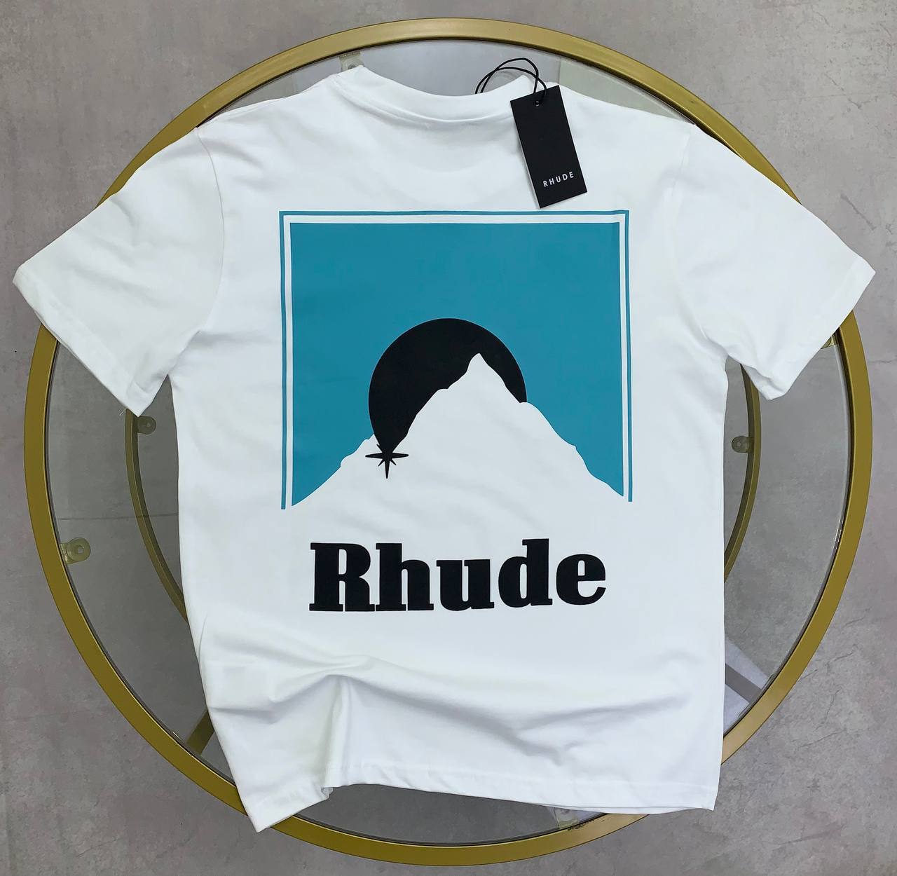 Rhude Moonlight Print T-Shirts Men's Women's in 2 Colors Reps Sale UK Best Quality AAA Replica