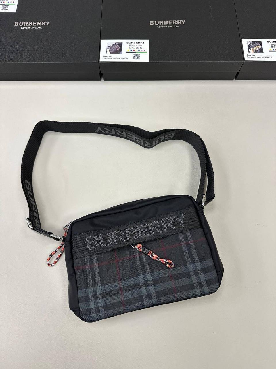 Burberry Paddy Dark Charcoal House Check Crossbody Men's Bag Reps Sale UK Best Quality AAA Replica