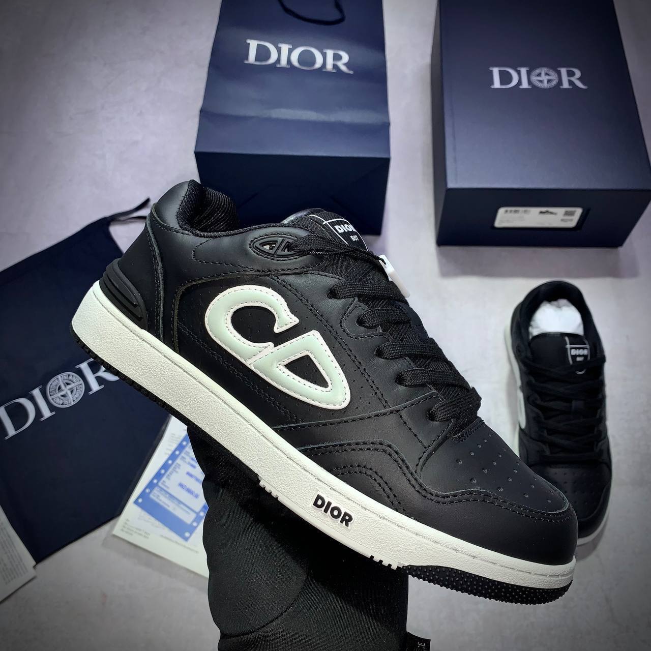 Dior B57 Low Sneakers Men's "Black Light Green" Reps Sale UK Best Quality AAA Replica