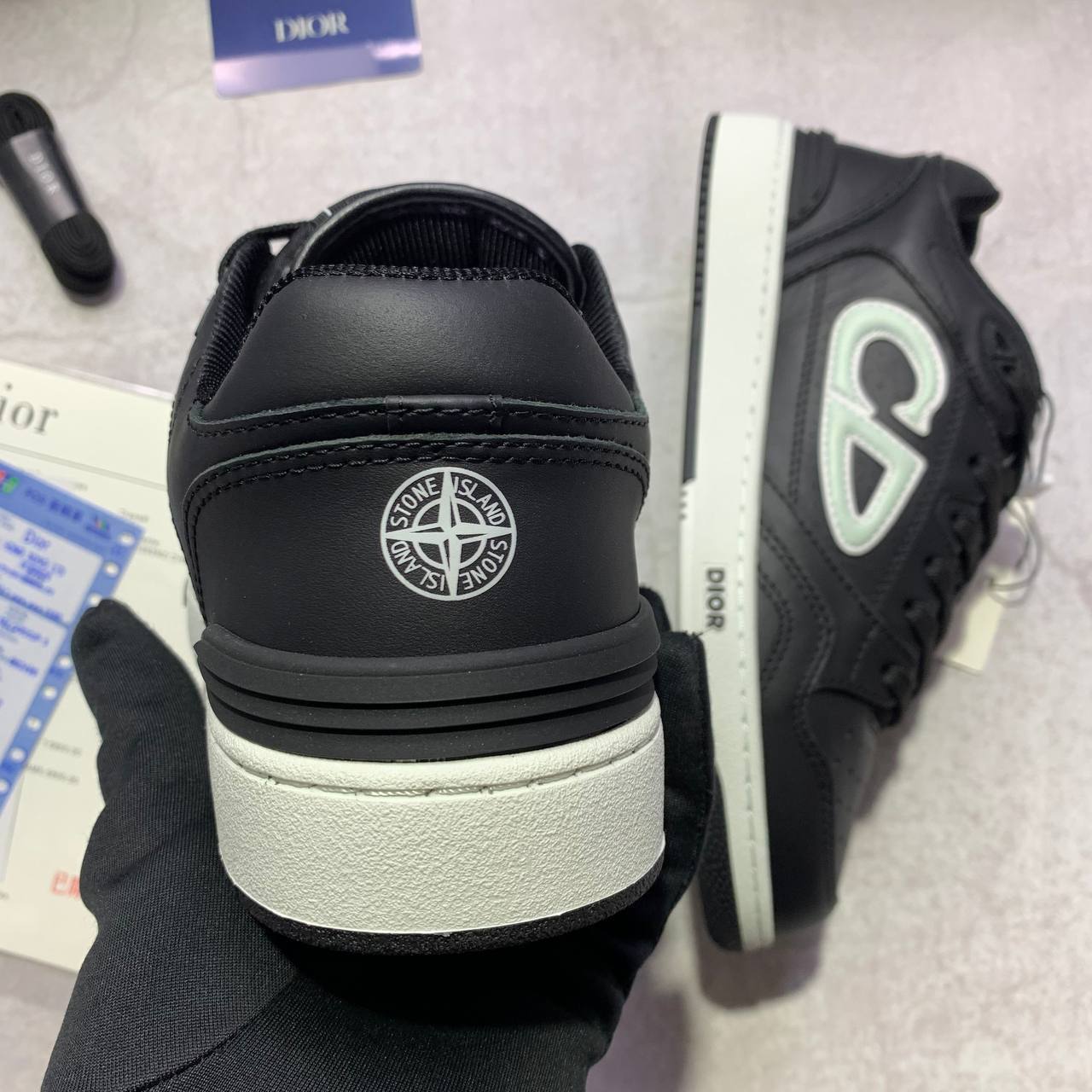 Dior B57 Low Sneakers Men's "Black Light Green" Reps Sale UK Best Quality AAA Replica