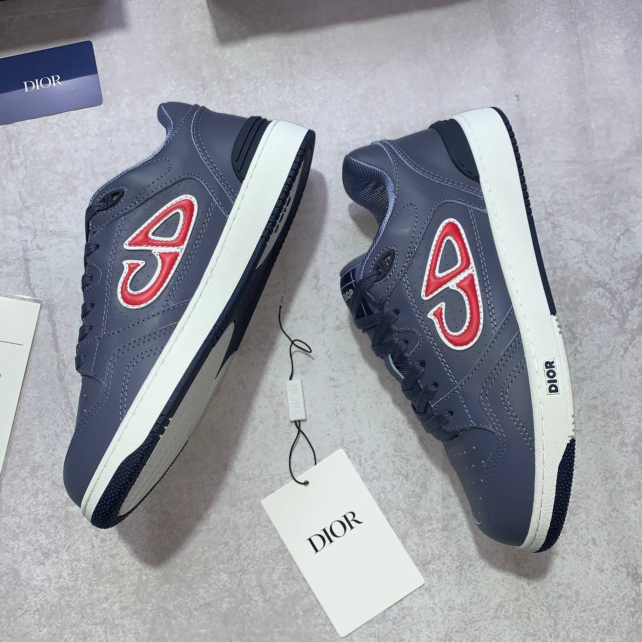 Dior  B57 Low Sneakers Men's "Blue/Red" Reps Sale UK Best Quality AAA Replica