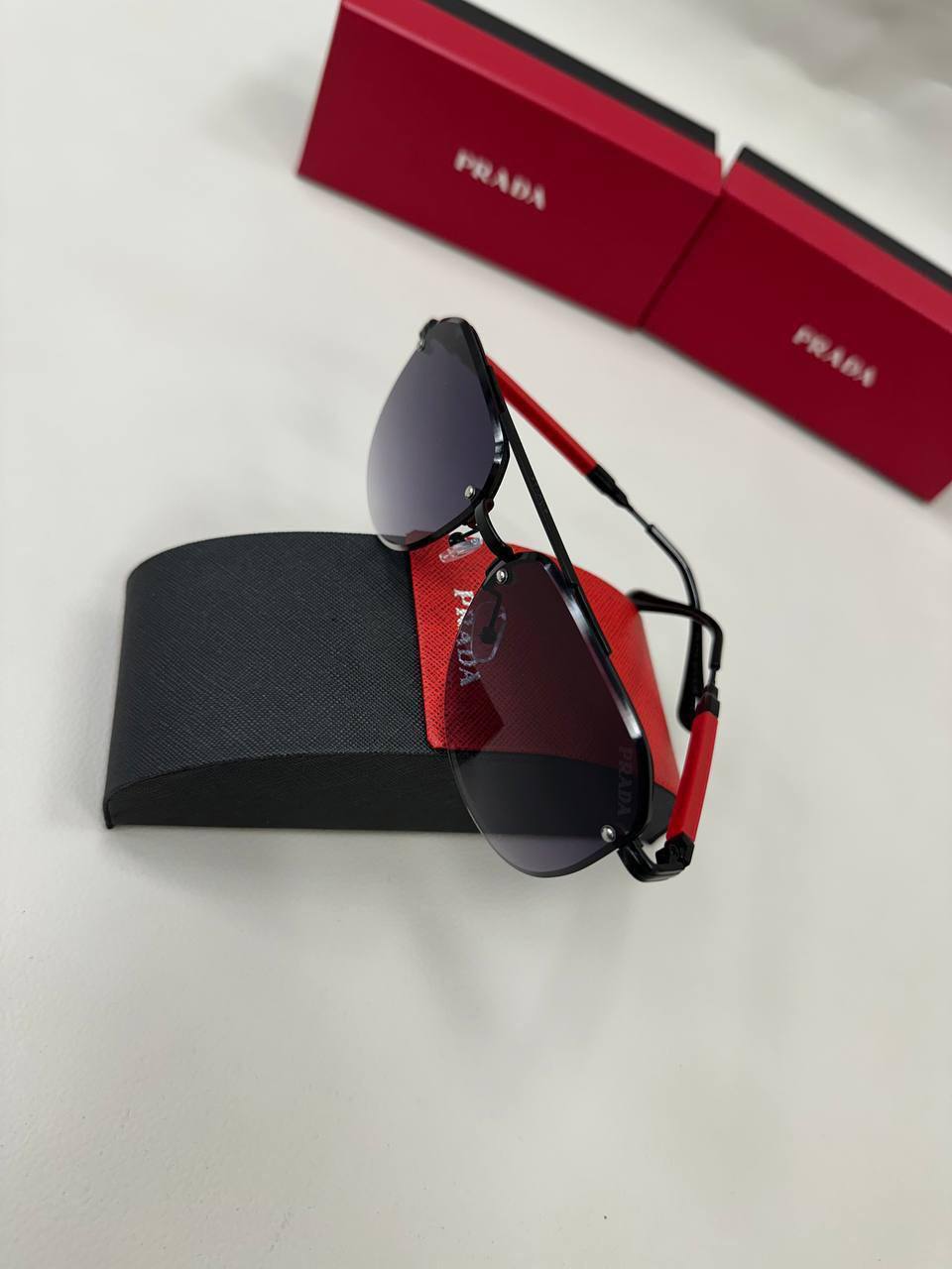 Prada Aviator Gray Gradient Sunglasses Men's Women's Reps Sale UK Best Quality Sale AAA Replica