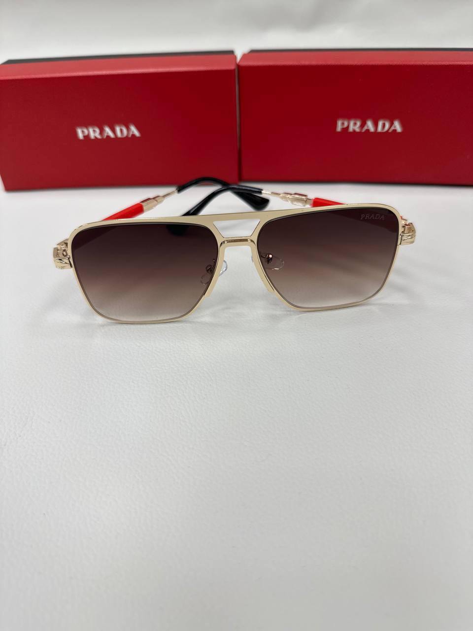 Prada Gold Frame Brown Shade Sunglasses Men's Women's Reps Sale UK Best Quality Sale AAA Replica