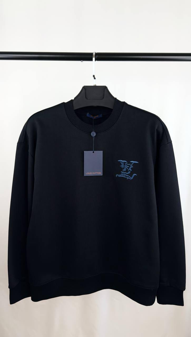Louis Vuitton Logo Embroidered Cotton Crewneck Jumpers Men's Women's in Different Colors Reps Sale UK Best Quality AAA Replica