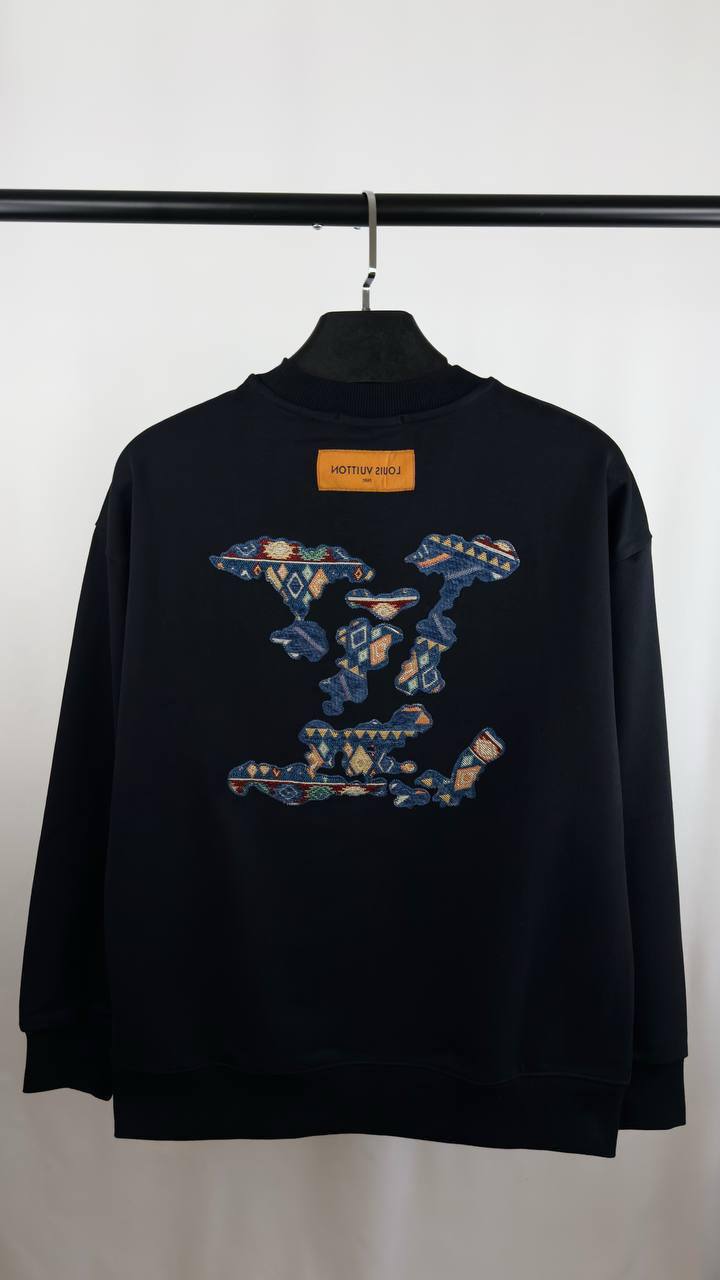 Louis Vuitton Logo Embroidered Cotton Crewneck Jumpers Men's Women's in Different Colors Reps Sale UK Best Quality AAA Replica