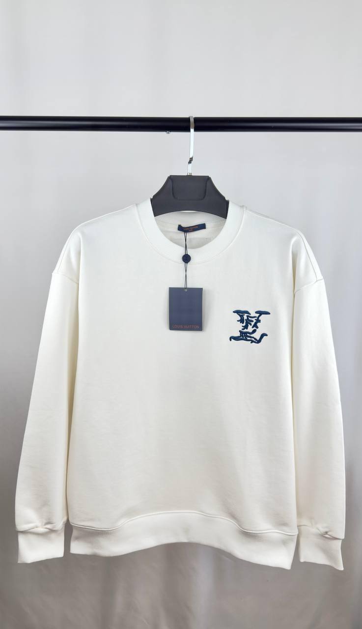 Louis Vuitton Logo Embroidered Cotton Crewneck Jumpers Men's Women's in Different Colors Reps Sale UK Best Quality AAA Replica