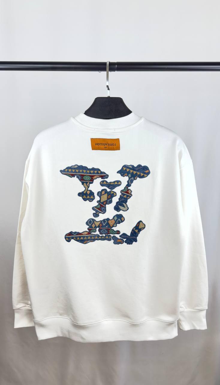 Louis Vuitton Logo Embroidered Cotton Crewneck Jumpers Men's Women's in Different Colors Reps Sale UK Best Quality AAA Replica