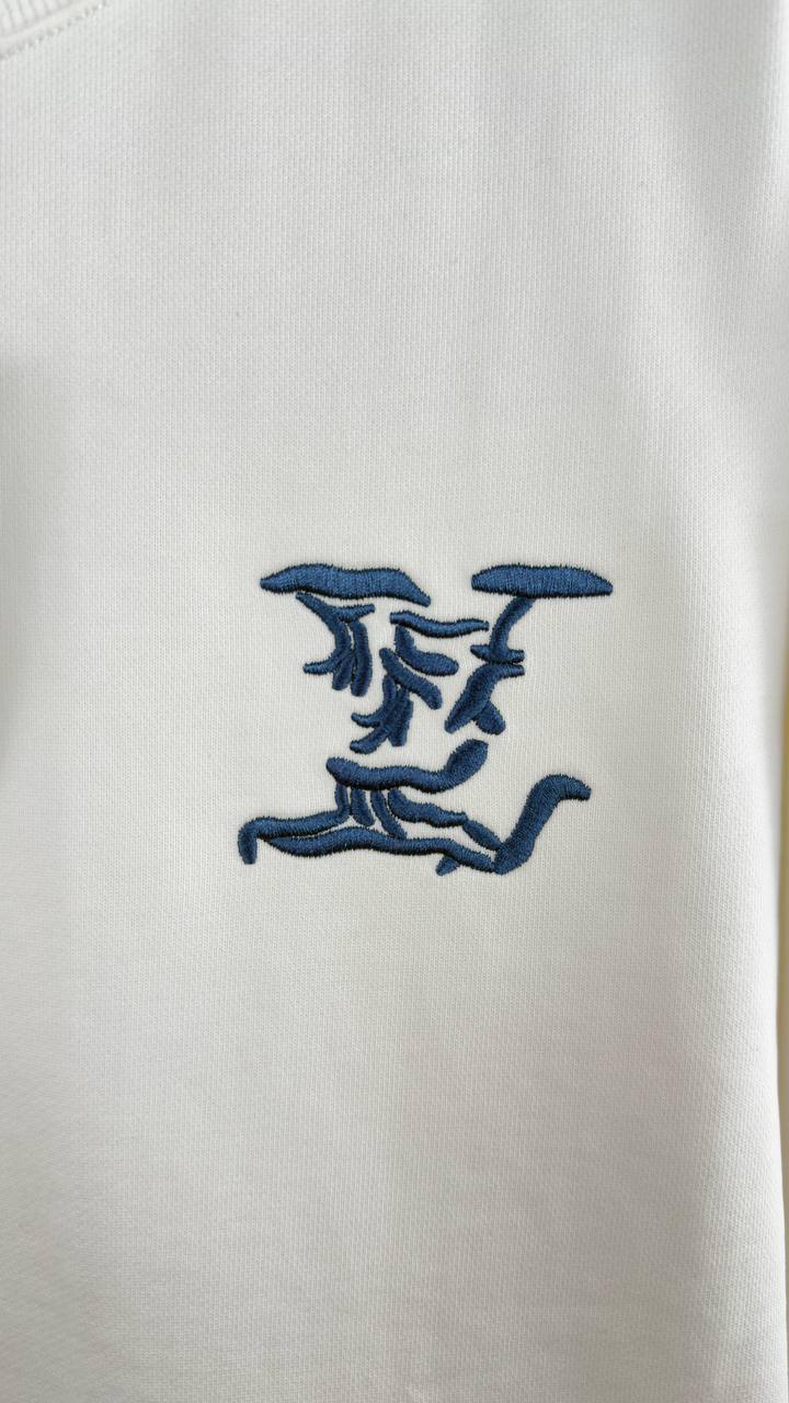Louis Vuitton Logo Embroidered Cotton Crewneck Jumpers Men's Women's in Different Colors Reps Sale UK Best Quality AAA Replica