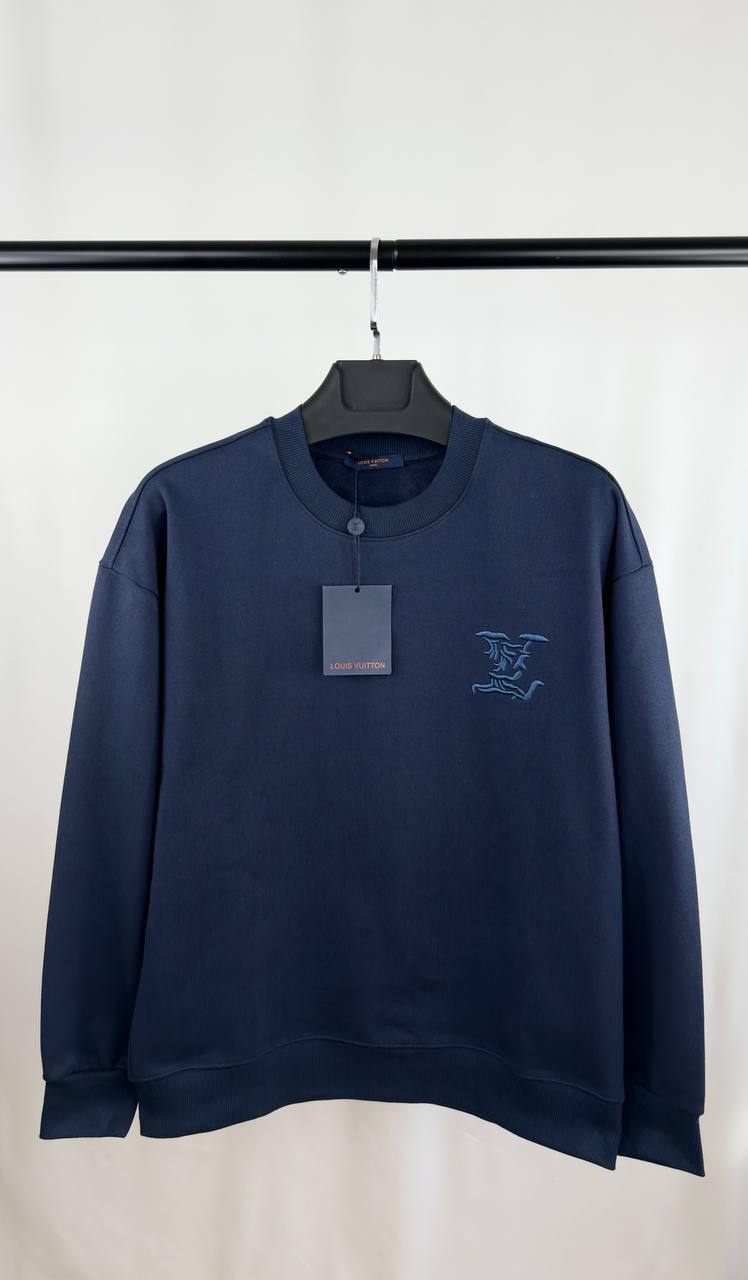 Louis Vuitton Logo Embroidered Cotton Crewneck Jumpers Men's Women's in Different Colors Reps Sale UK Best Quality AAA Replica