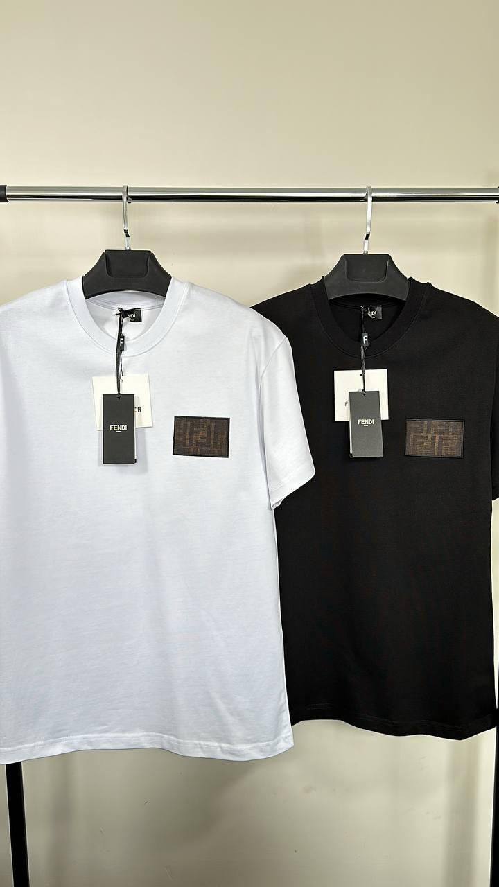 Fendi FF Logo Patch T-Shirts in 2 Colors Men's Women's Reps UK Best Quality AAA Replica