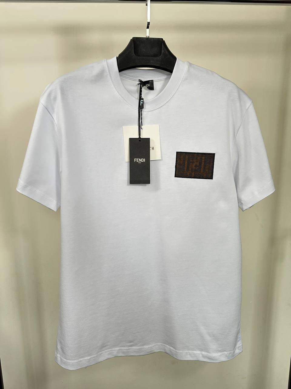 Fendi FF Logo Patch T-Shirts in 2 Colors Men's Women's Reps UK Best Quality AAA Replica