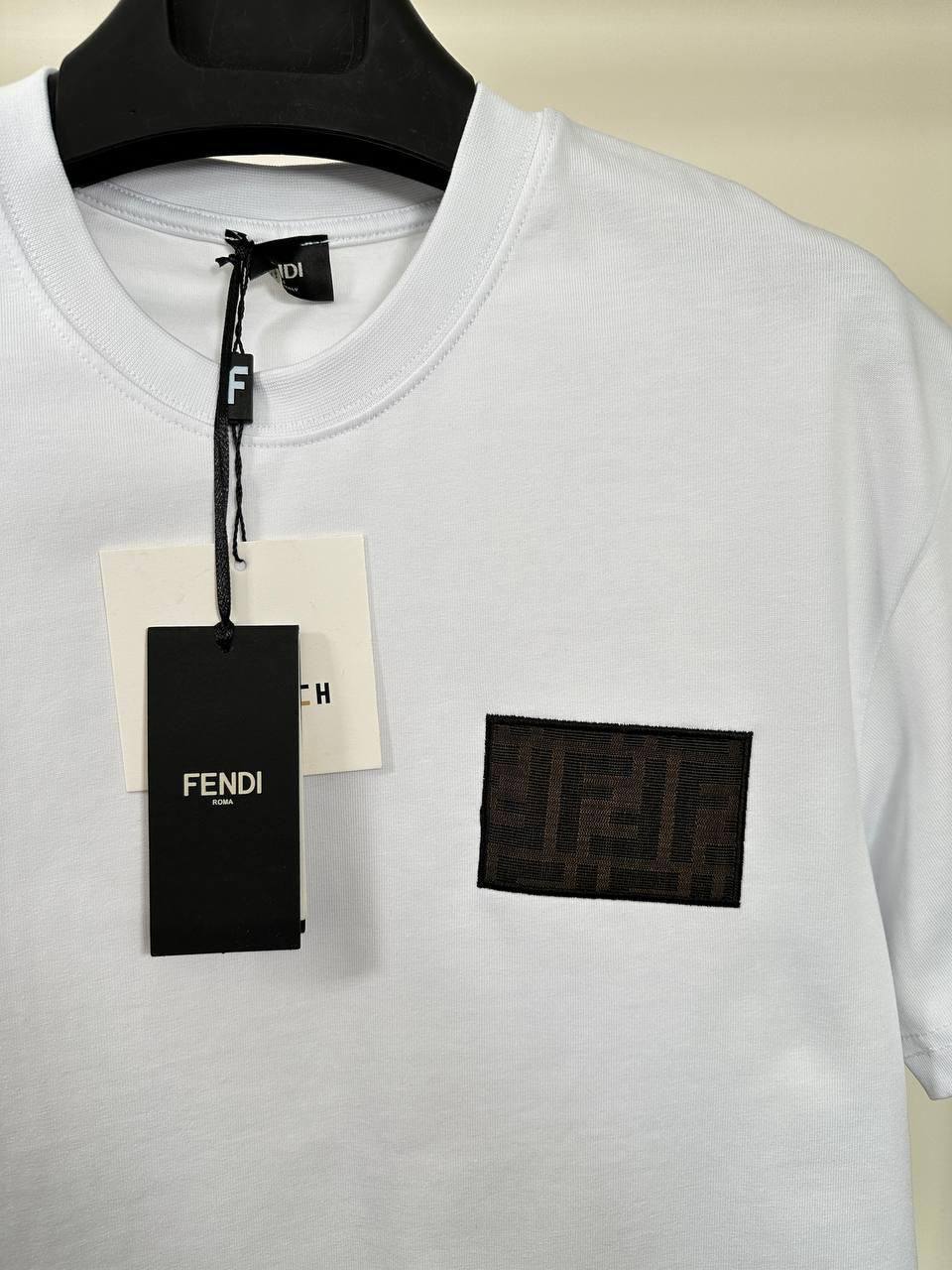 Fendi FF Logo Patch T-Shirts in 2 Colors Men's Women's Reps UK Best Quality AAA Replica