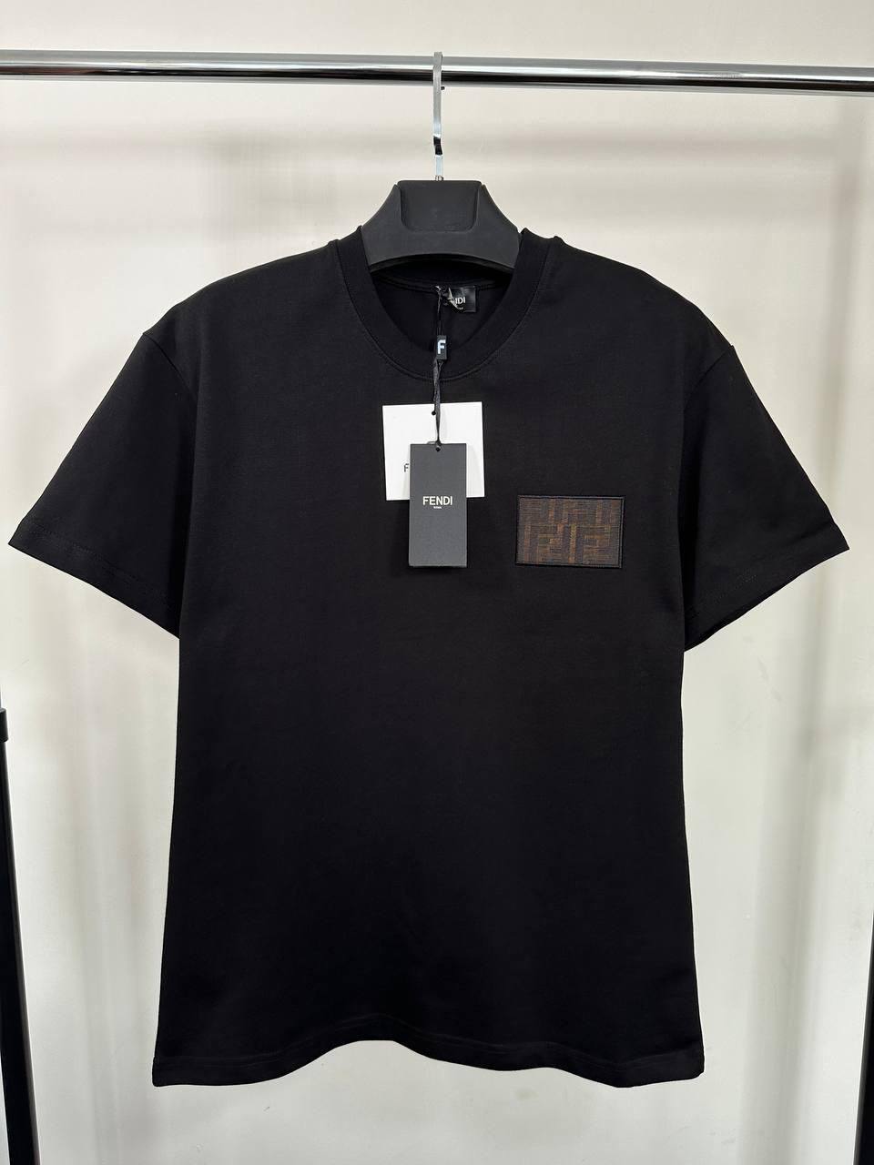 Fendi FF Logo Patch T-Shirts in 2 Colors Men's Women's Reps UK Best Quality AAA Replica