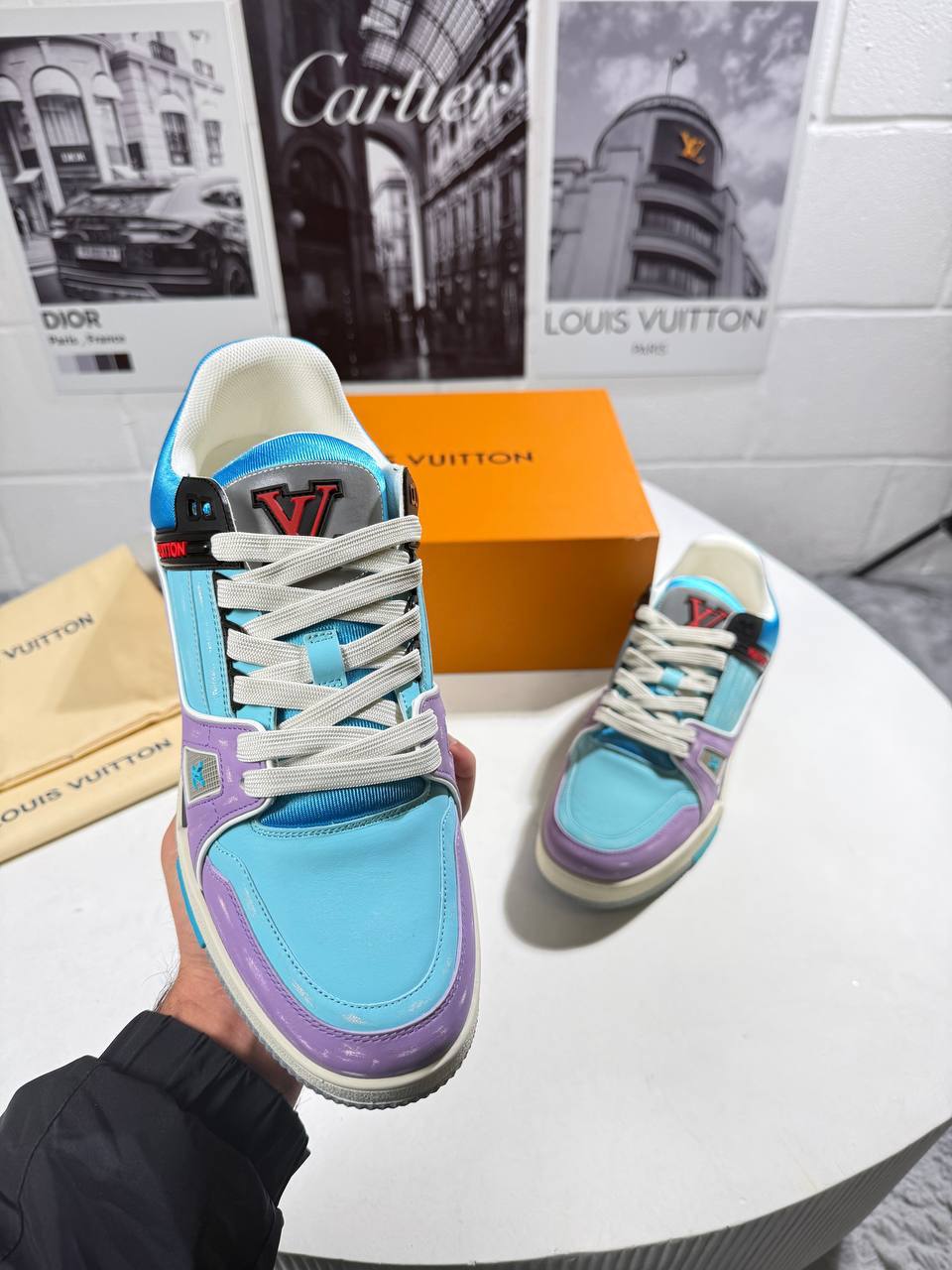 Louis Vuitton LV "Blue Purple" Men's Trainers Reps Sale UK Best Quality AAA Replica