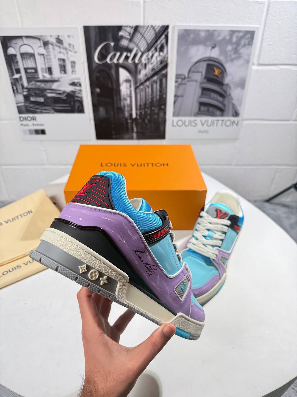 Louis Vuitton LV "Blue Purple" Men's Trainers Reps Sale UK Best Quality AAA Replica