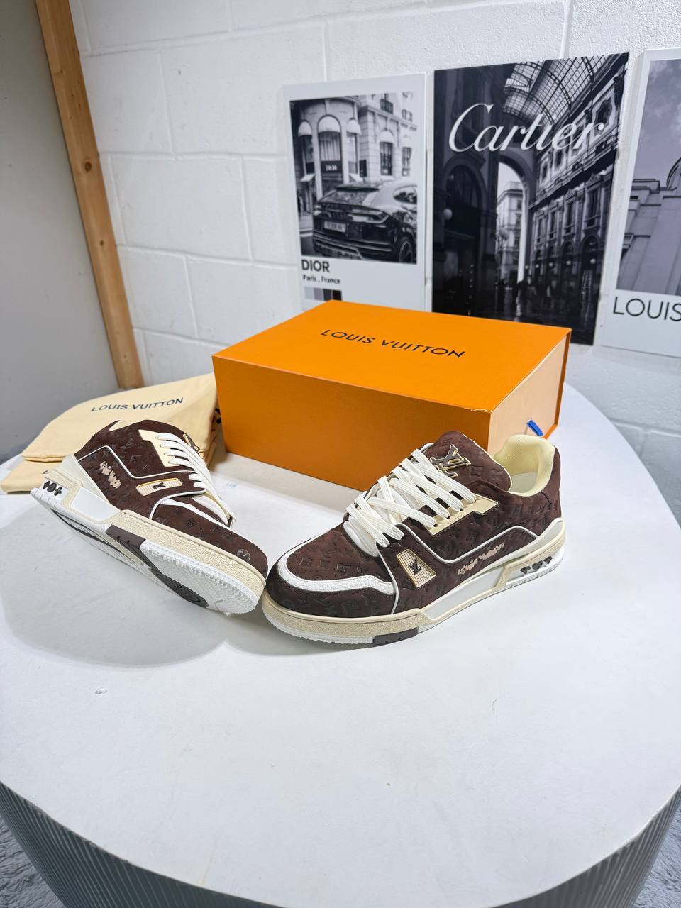 Louis Vuitton LV "Mocha Brown" Men's Trainers Reps Sale UK Best Quality AAA Replica