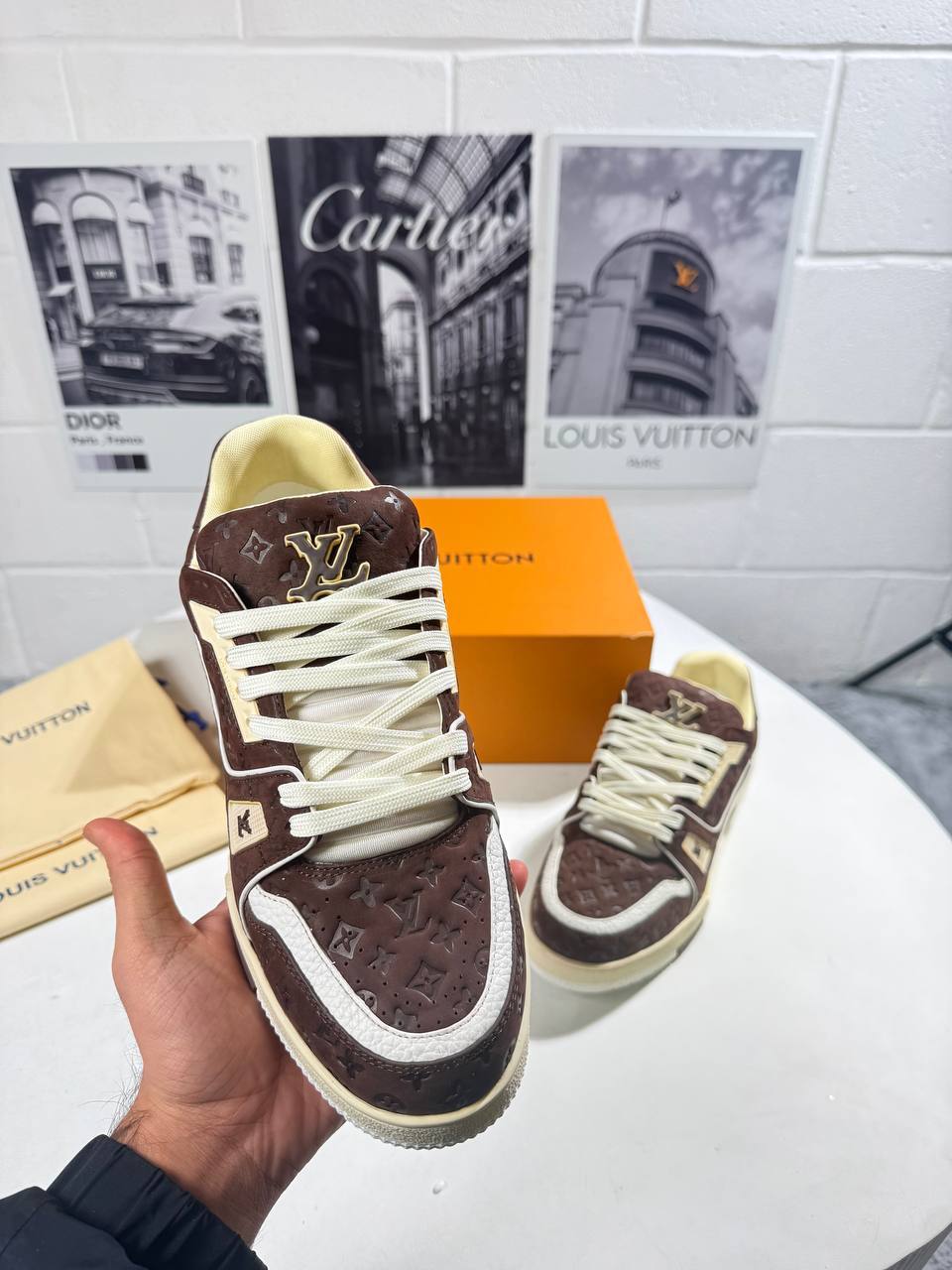 Louis Vuitton LV "Mocha Brown" Men's Trainers Reps Sale UK Best Quality AAA Replica