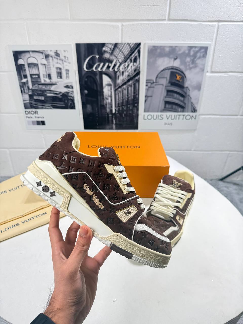 Louis Vuitton LV "Mocha Brown" Men's Trainers Reps Sale UK Best Quality AAA Replica