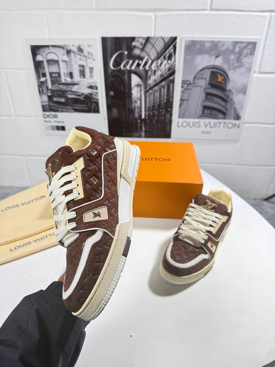 Louis Vuitton LV "Mocha Brown" Men's Trainers Reps Sale UK Best Quality AAA Replica