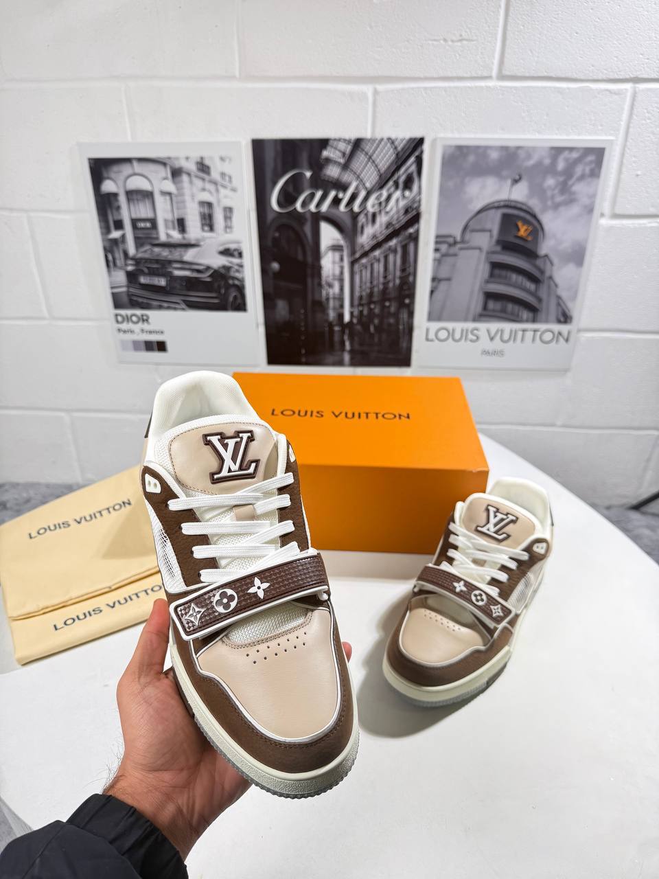 Louis Vuitton LV "Brown Beige" Men's Trainers Reps Sale UK Best Quality AAA Replica