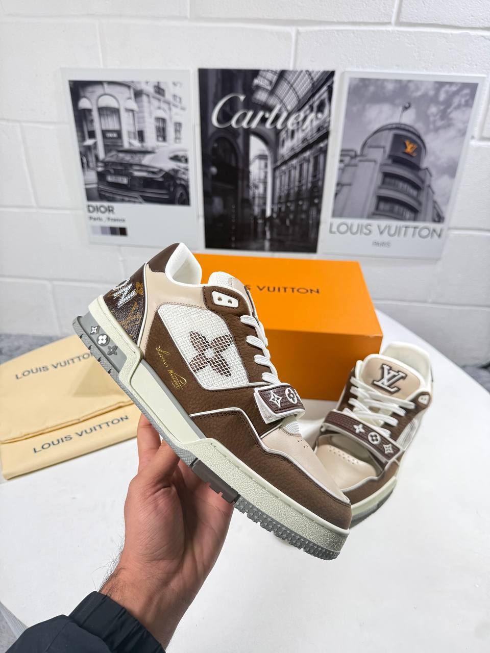Louis Vuitton LV "Brown Beige" Men's Trainers Reps Sale UK Best Quality AAA Replica