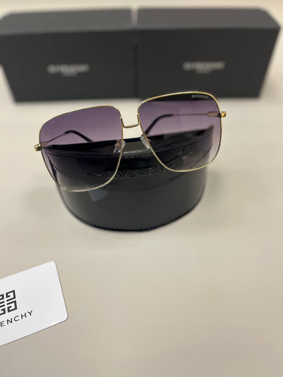 Givenchy Gold Metal Frame Gradient Lenses Sunglasses Women's Reps Sale UK Best Quality Sale AAA Replica