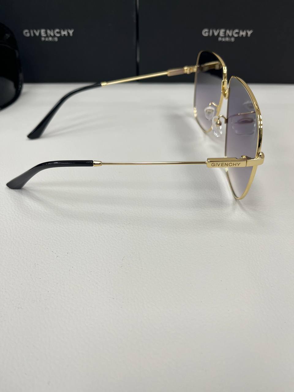 Givenchy Gold Metal Frame Gradient Lenses Sunglasses Women's Reps Sale UK Best Quality Sale AAA Replica