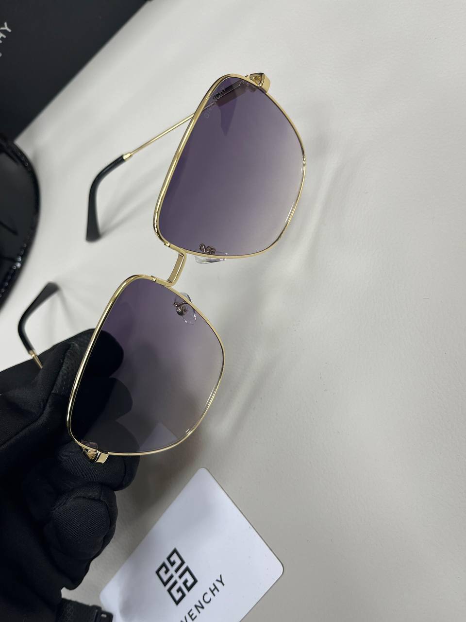Givenchy Gold Metal Frame Gradient Lenses Sunglasses Women's Reps Sale UK Best Quality Sale AAA Replica