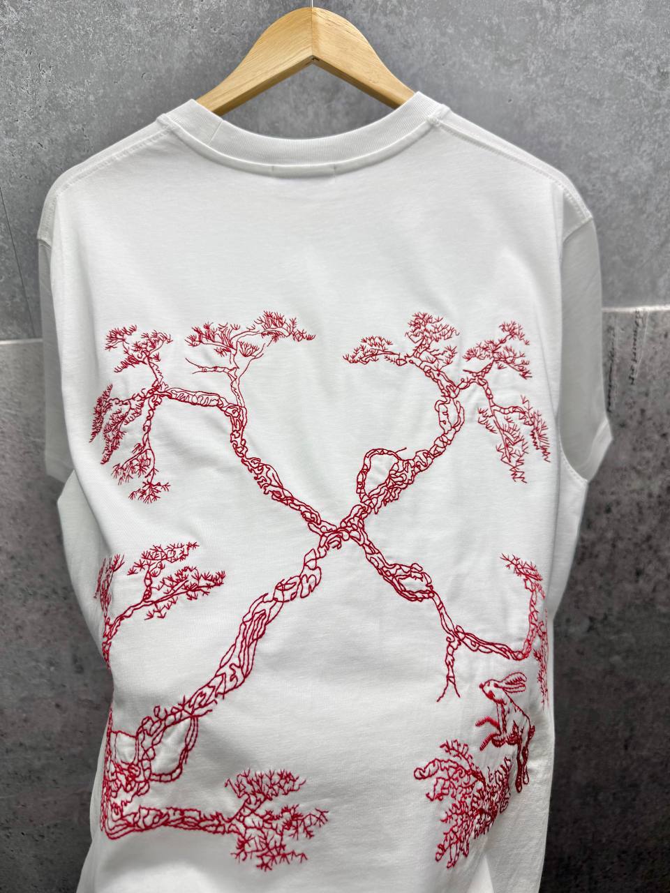 Off-White Arrows Motif Cotton Floral Embroidery Men's Women's T-Shirts in 2 Colors Reps Sale UK Best Quality AAA Replica