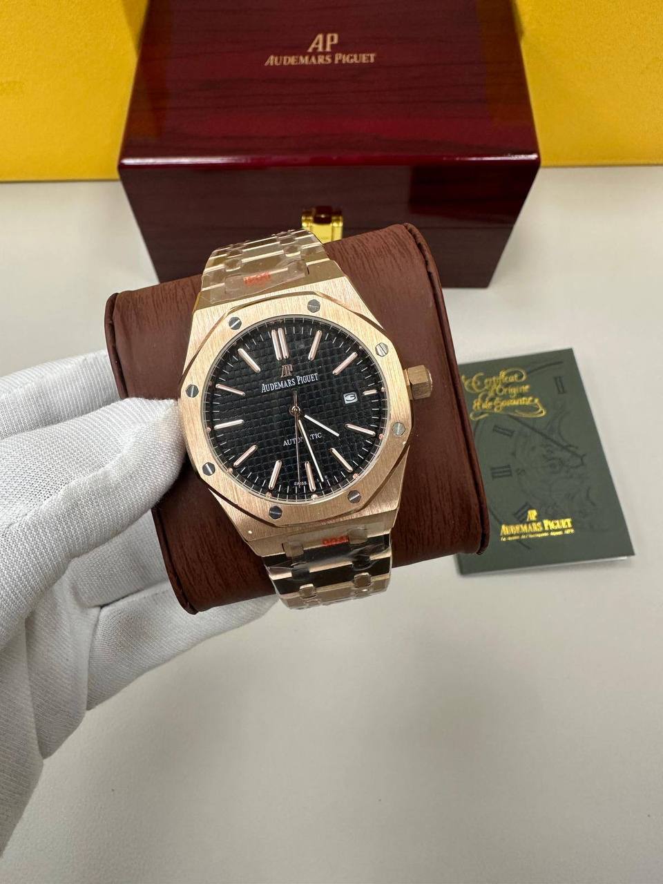 Audemars Piguet Royal Oak 15400OR Black Dial Rose Gold Men's Watch Reps Sale UK Best Quality AAA Replica