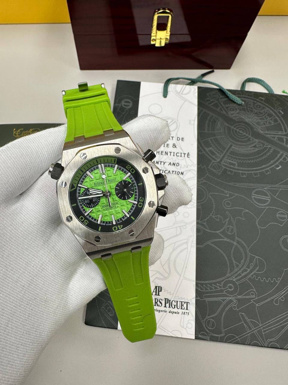 Audemars Piguet Royal Oak Offshore Steel Diver Green Dial & Strap Men's Watch Reps Sale UK Best Quality AAA Replica