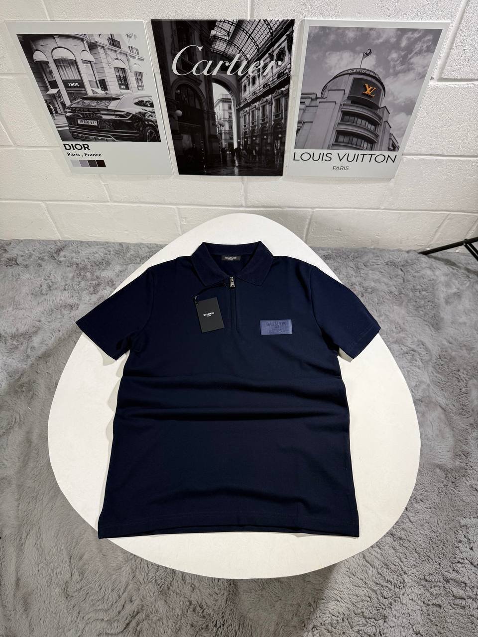 Balmain Half Zip Logo Patch Polo Shirts Men's in Different Colors Reps Sale UK Sale Best Quality AAA Replica